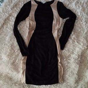 Two tone long sleeve mini dress